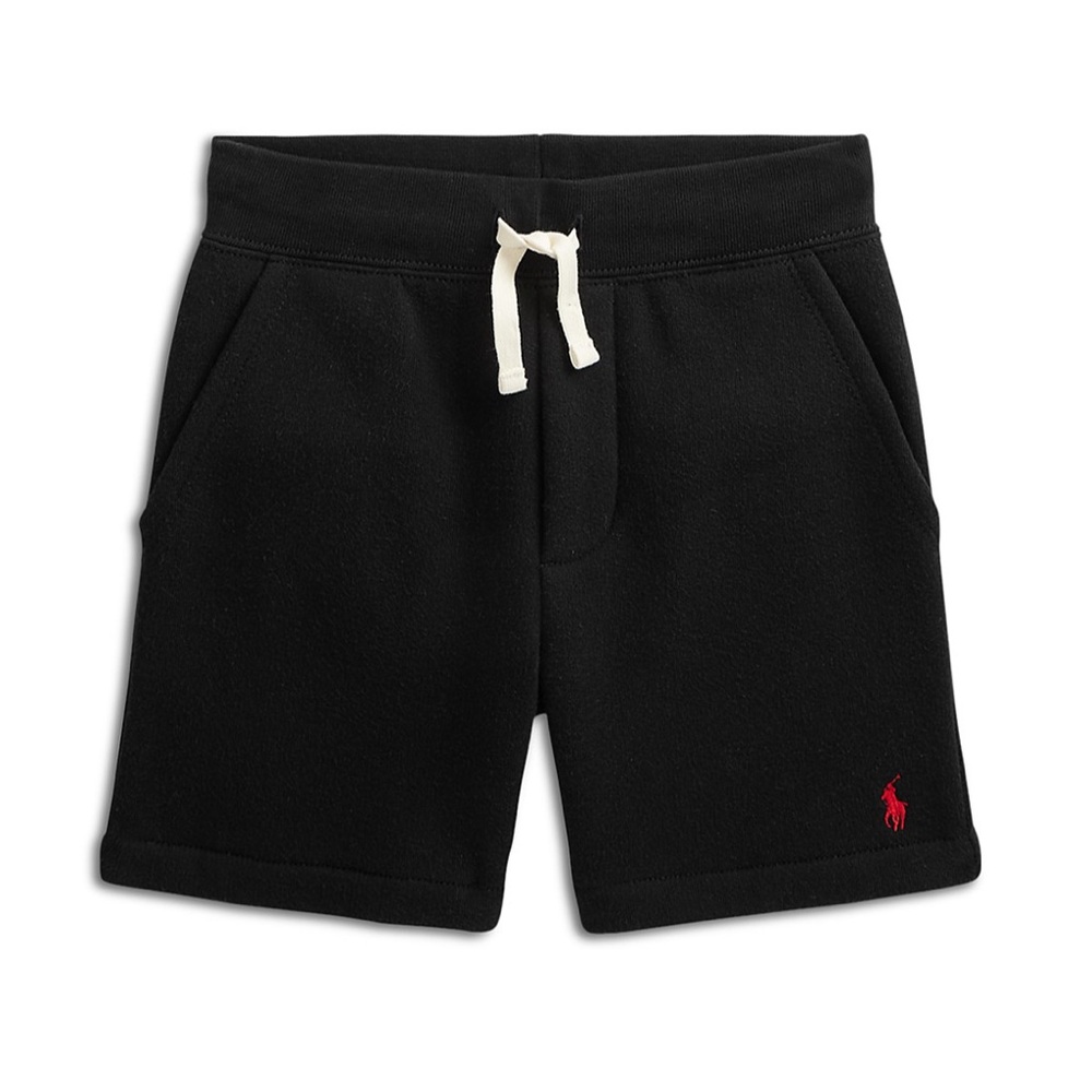Polo Ralph Lauren Boys' Fleece Drawstring Shorts in black. Size 7.